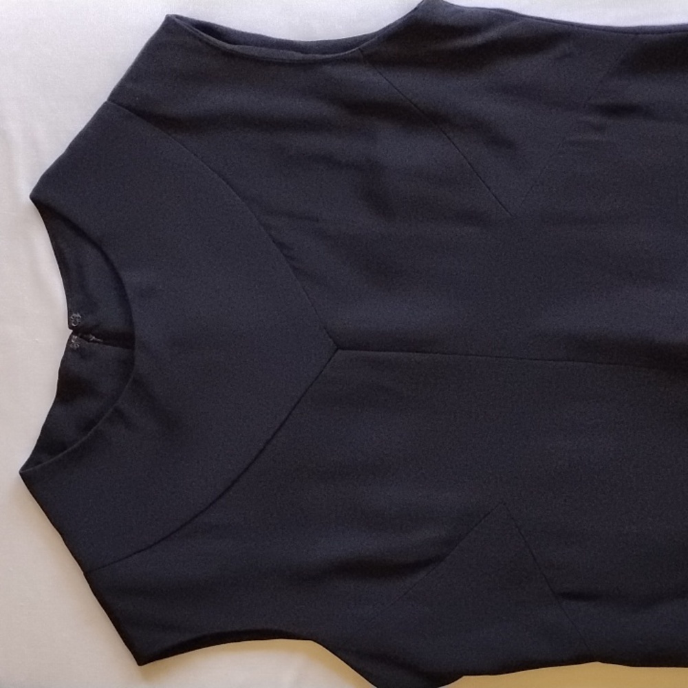 Vintage Union-Made Sleeveless High-Neck Sheath Dress 14 Lined USA 60s-70s ? - Picture 6 of 14
